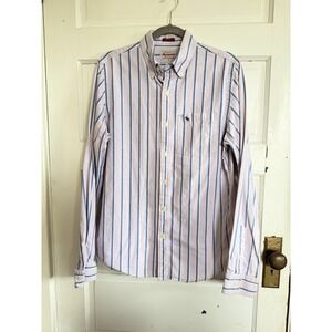 Vintage Abercrombie Men's Button Down‎ Striped Muscle Shirt-Medium-Preppy-Y2K